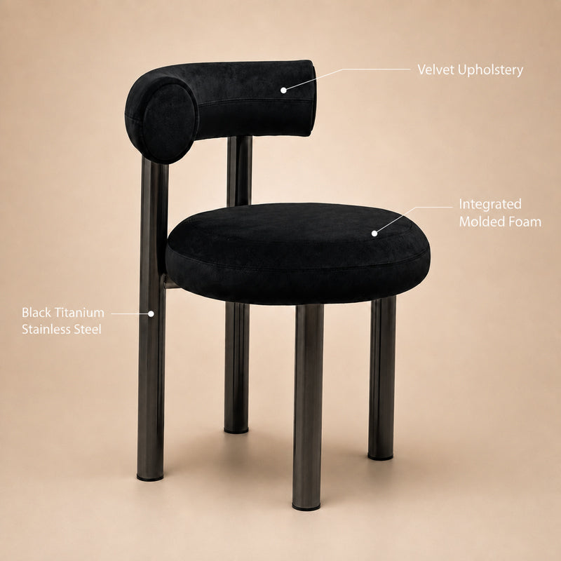 black velvet dining chair