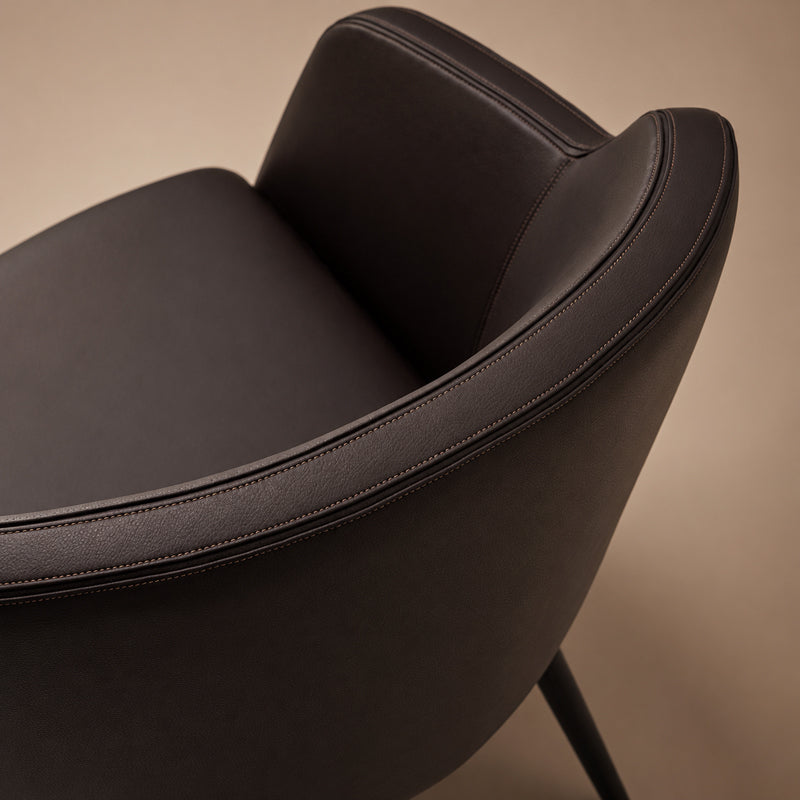brown leather dining chair
