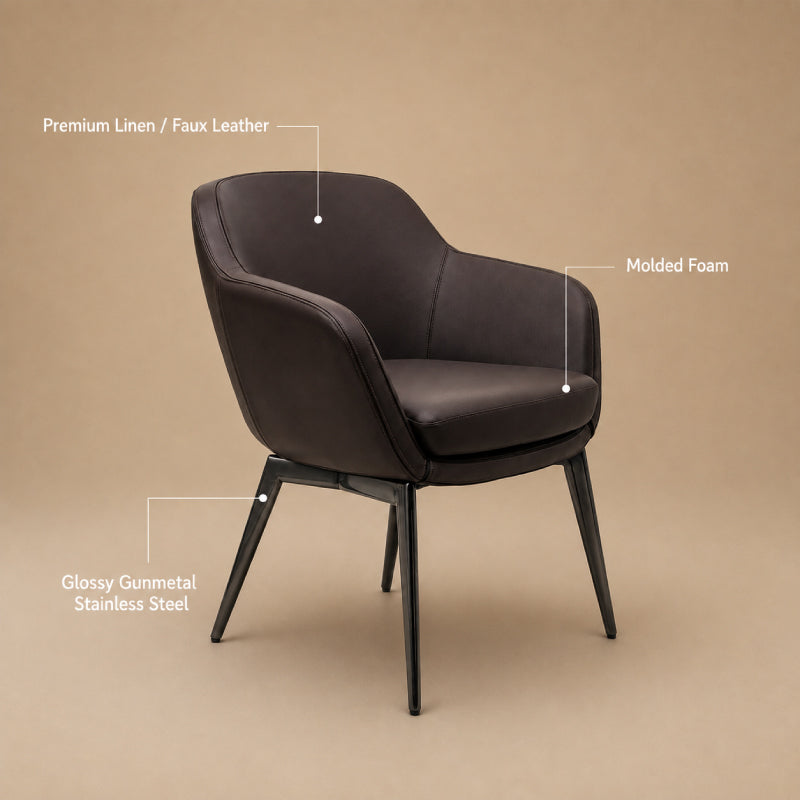 brown leather dining chair