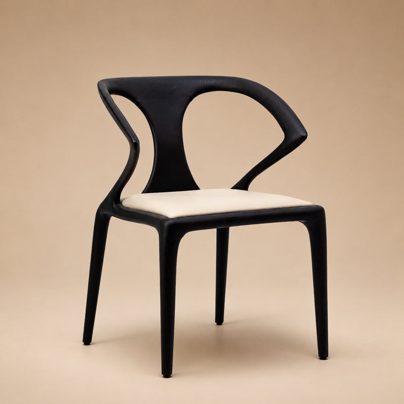 Cream seat dining chair
