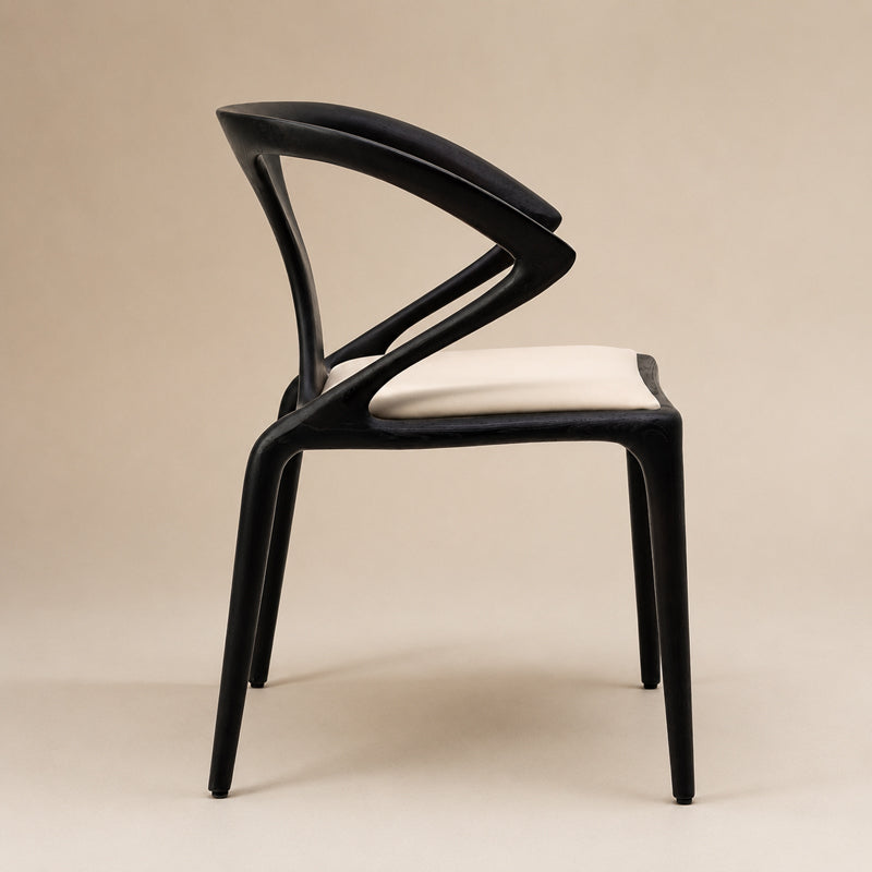 Cream seat dining chair