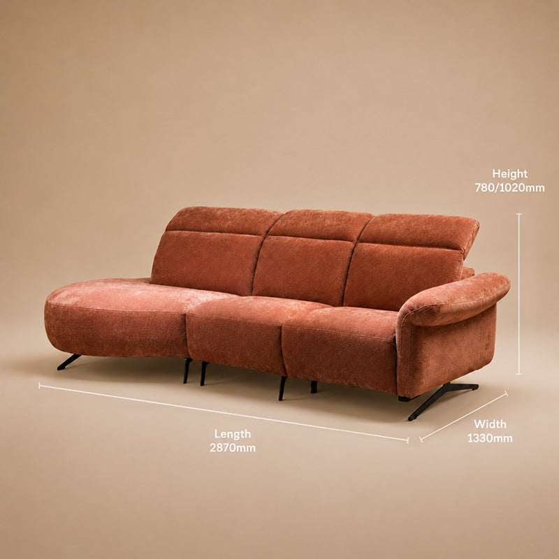 Luxury Electric Recliner Sofa with OKIN Motor | Chenille Fabric & Top-Grain Leather