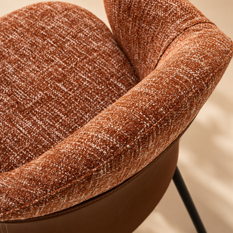 red fabric dining chair