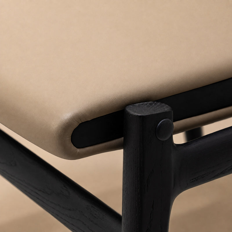 Modern Ash Wood Upholstered Dining Chair
