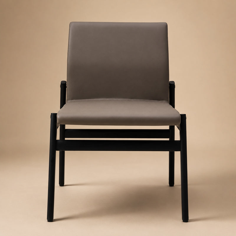 Modern Ash Wood Upholstered Dining Chair