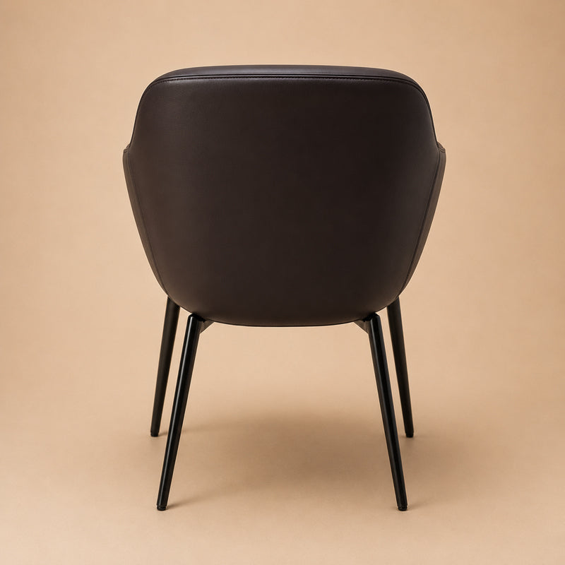 brown leather dining chair