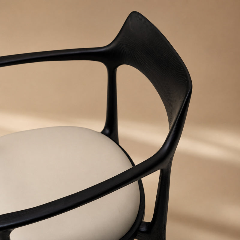 black and white dining chair
