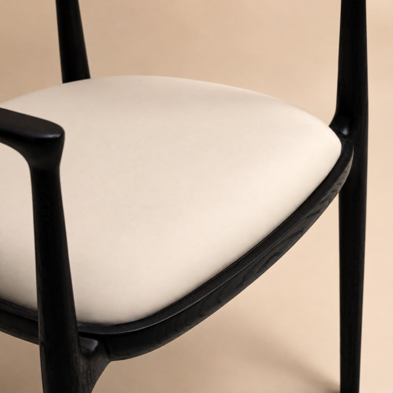 black and white dining chair