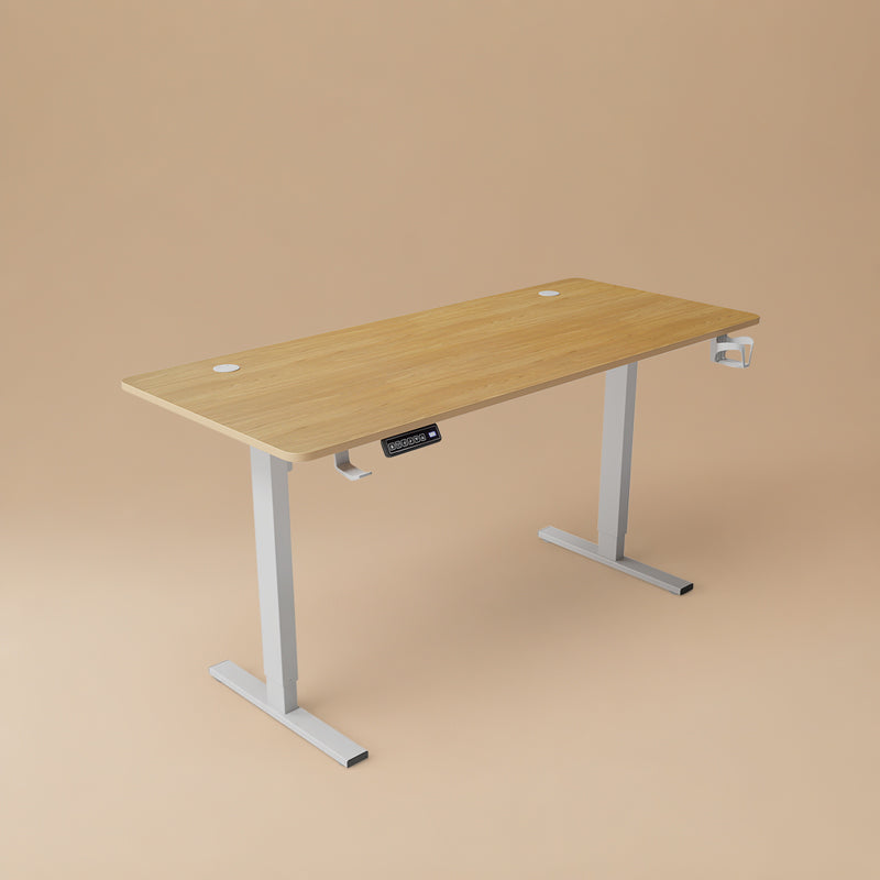 Trizenith Electric Adjustable Height Desk | Melbourne Shipping (Oak + White)