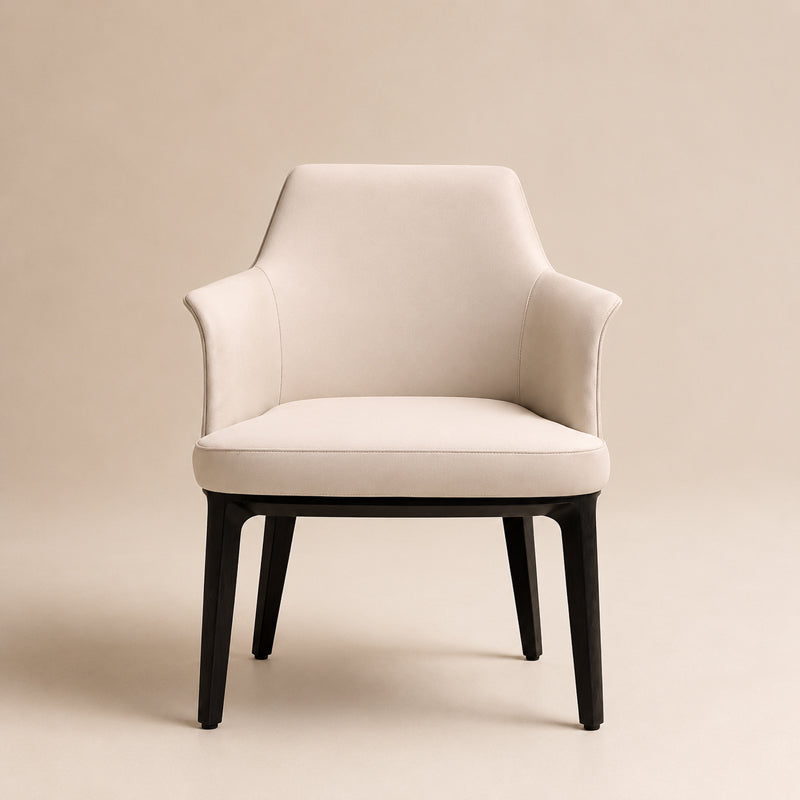 full white leather dining chair