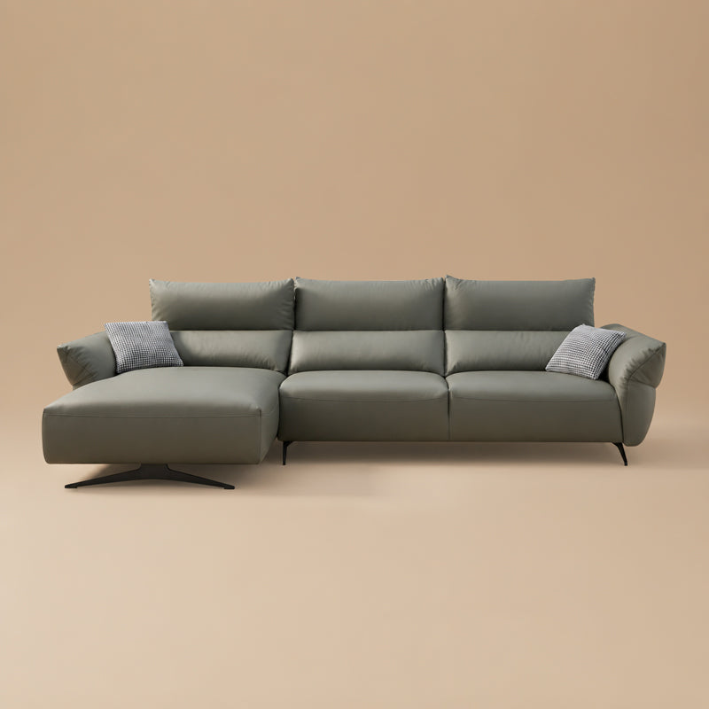 Three Seater Sofa with Right Chaise - Leather