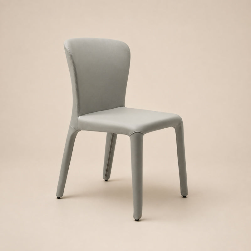 blue leather dining chair