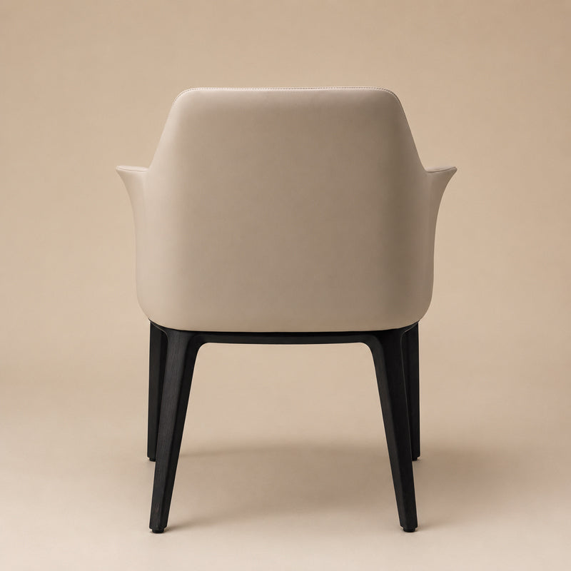 full white leather dining chair