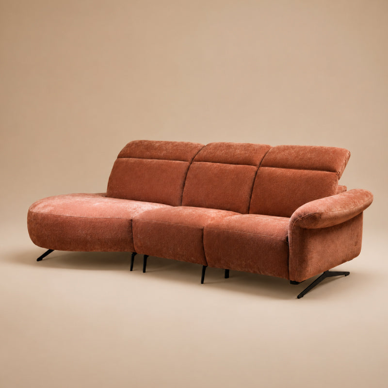 Luxury Electric Recliner Sofa with OKIN Motor | Chenille Fabric & Top-Grain Leather