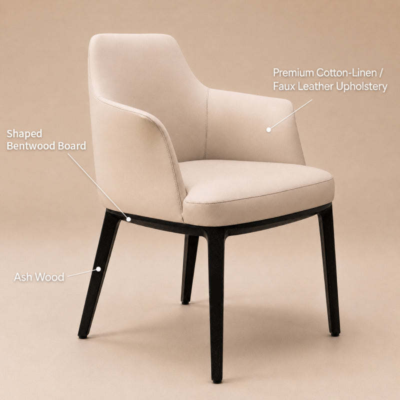 full white leather dining chair