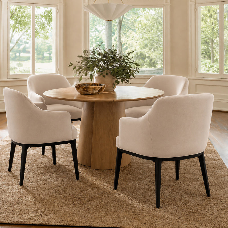 full white leather dining chair