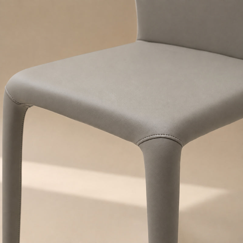 blue leather dining chair