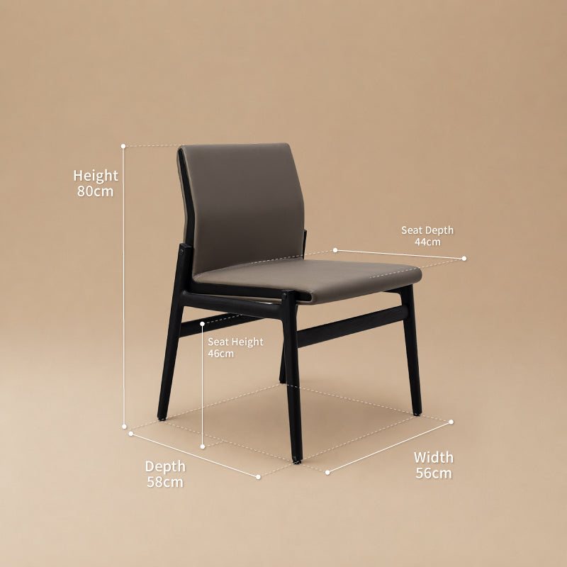 Modern Ash Wood Upholstered Dining Chair