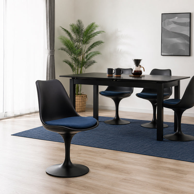 black leather swivel chair
