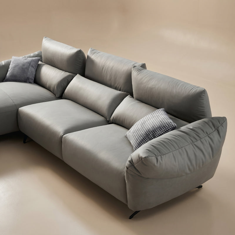 Three Seater Sofa with Right Chaise - Leather