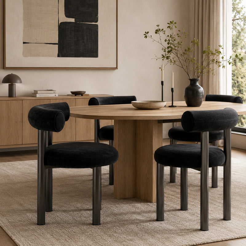 black velvet dining chair