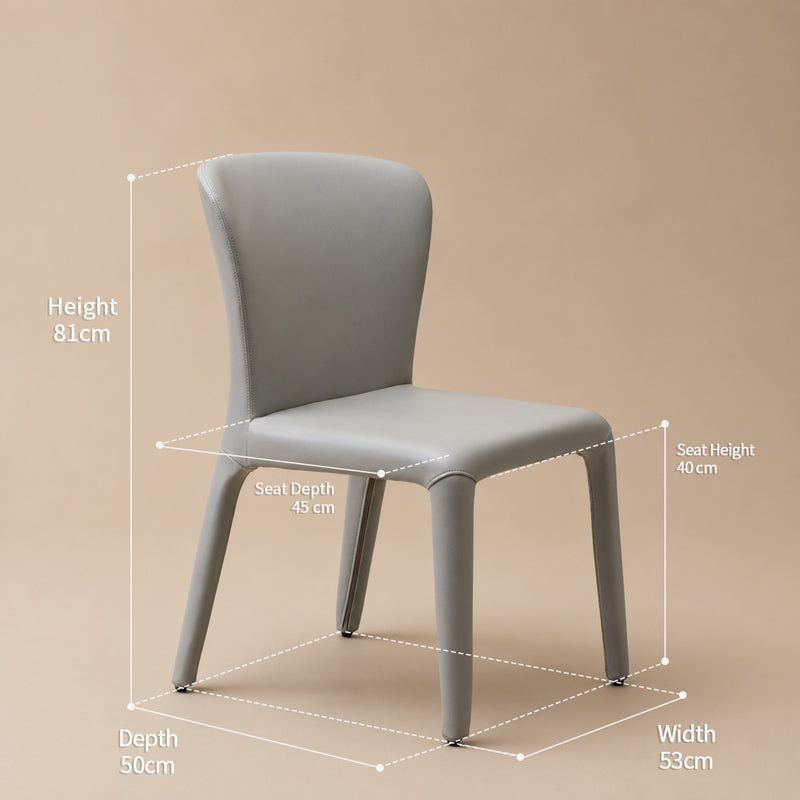 blue leather dining chair