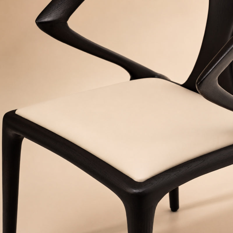 Cream seat dining chair