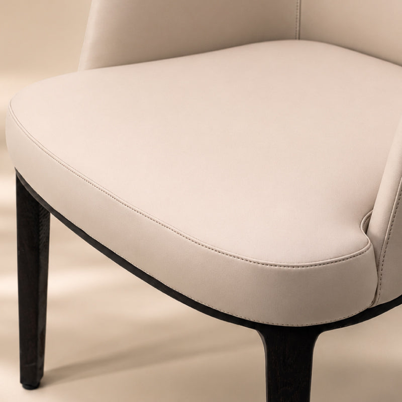 full white leather dining chair