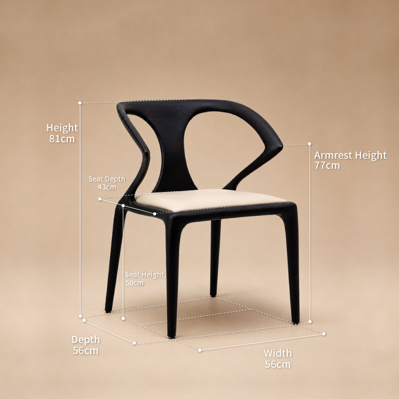 Cream seat dining chair
