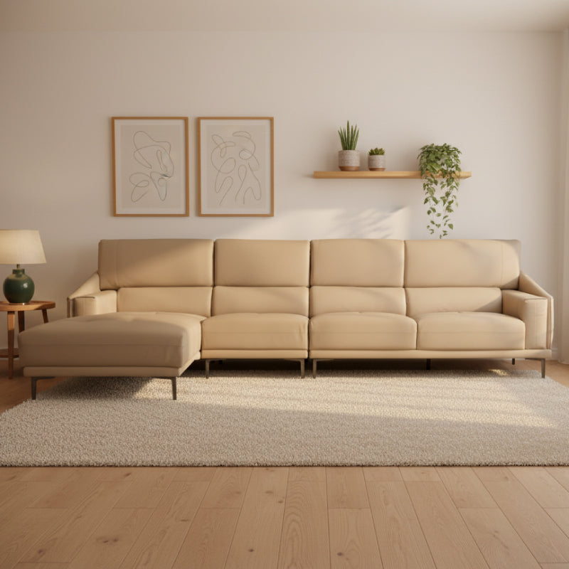 Aurelia L-Shape Leather Sofa