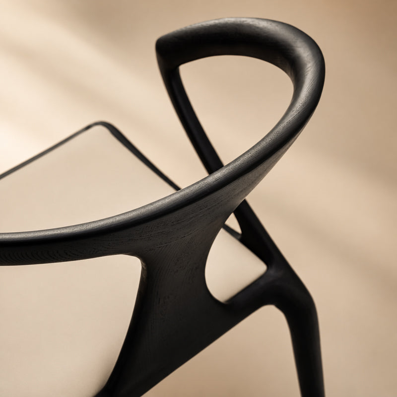 Cream seat dining chair