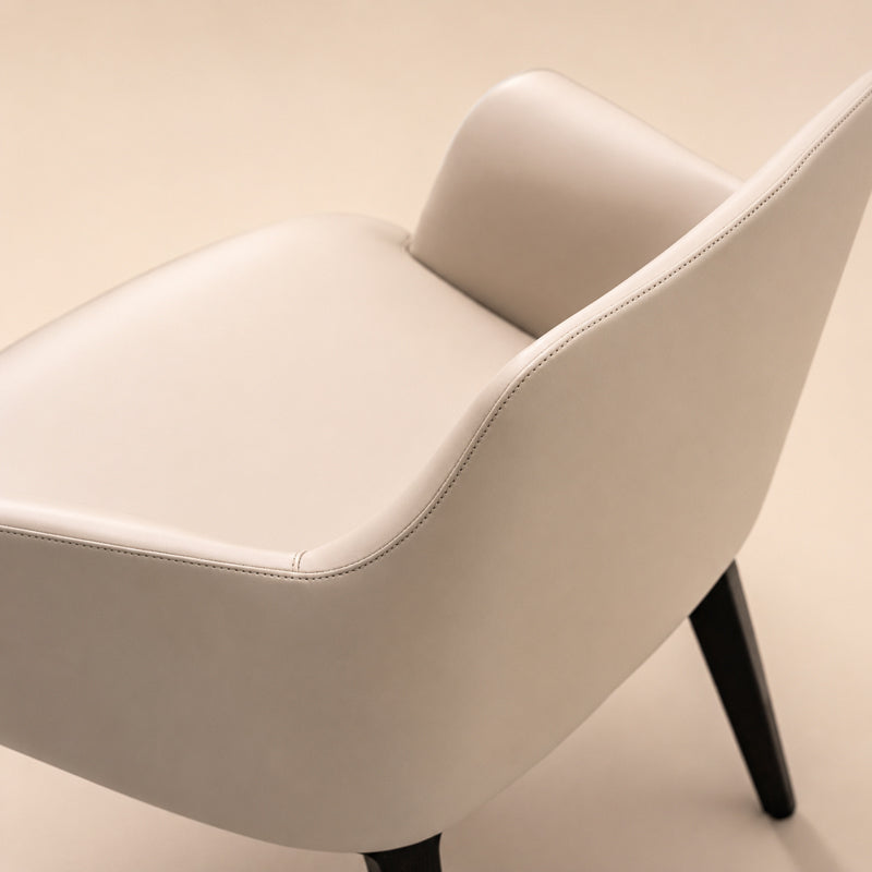 full white leather dining chair