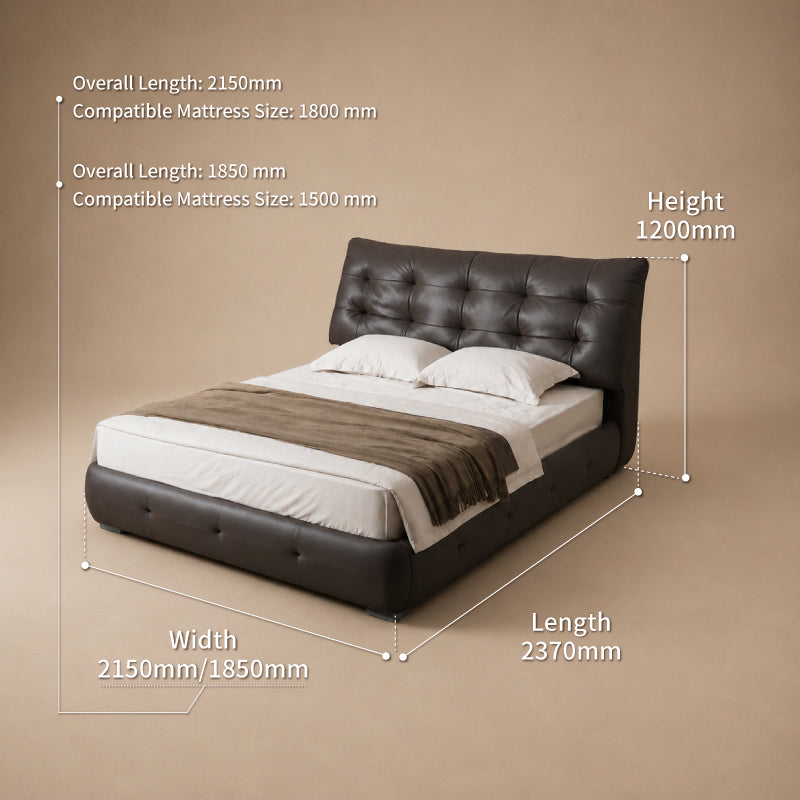 black leather bed frame