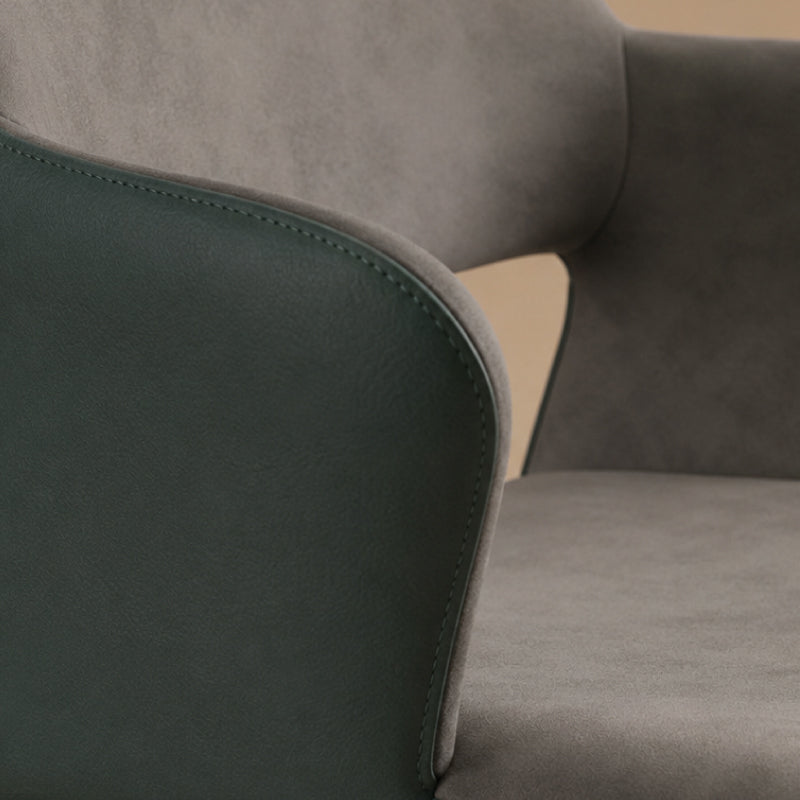 grey leather dining chair