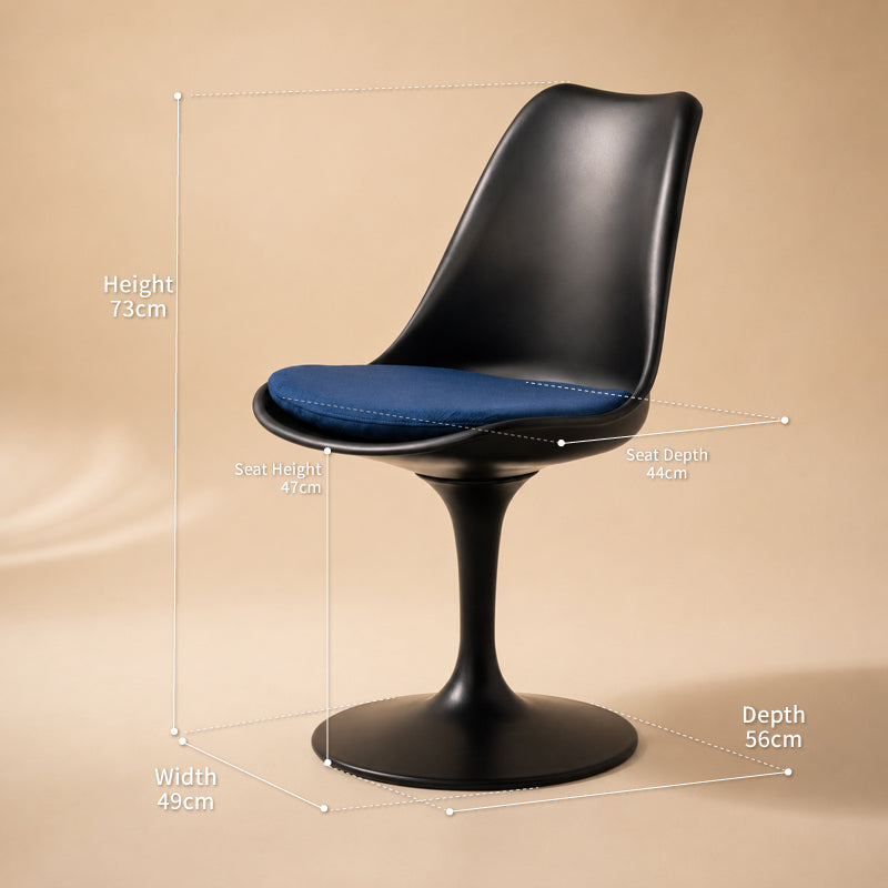 black leather swivel chair