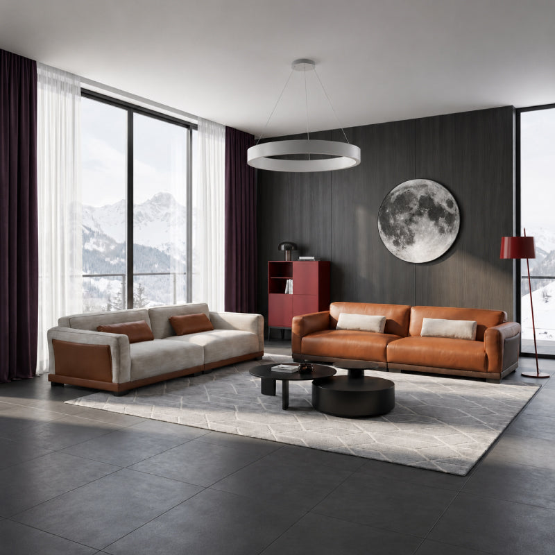 Sofa - 2 Seater Leather & Cloth
