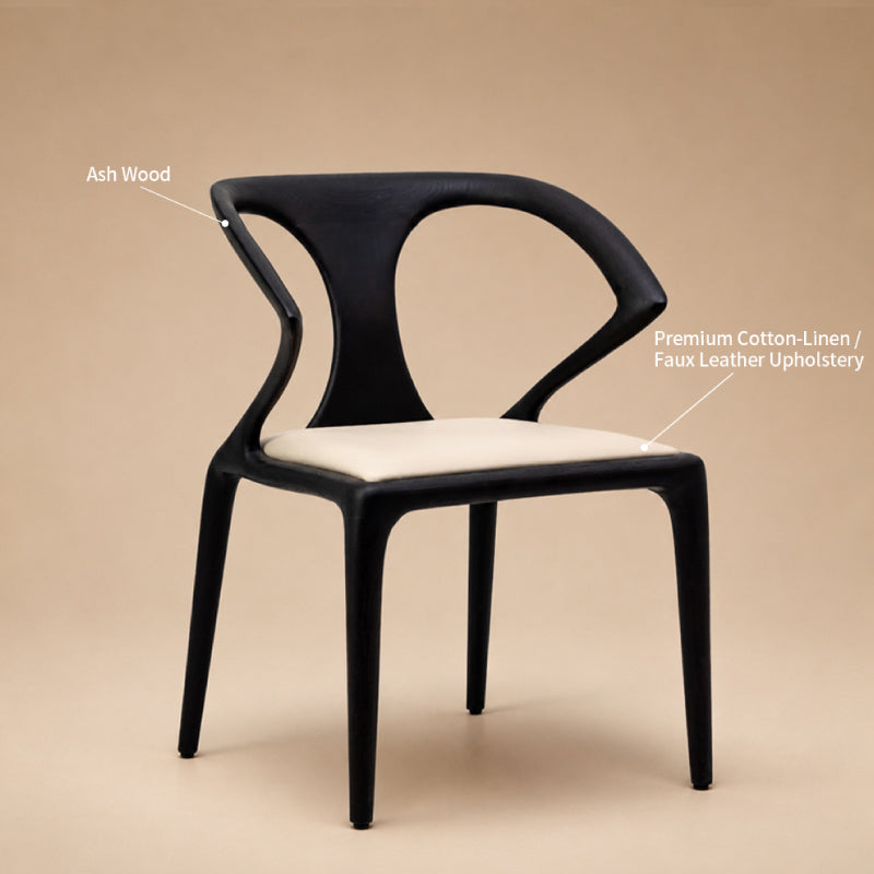 Cream seat dining chair
