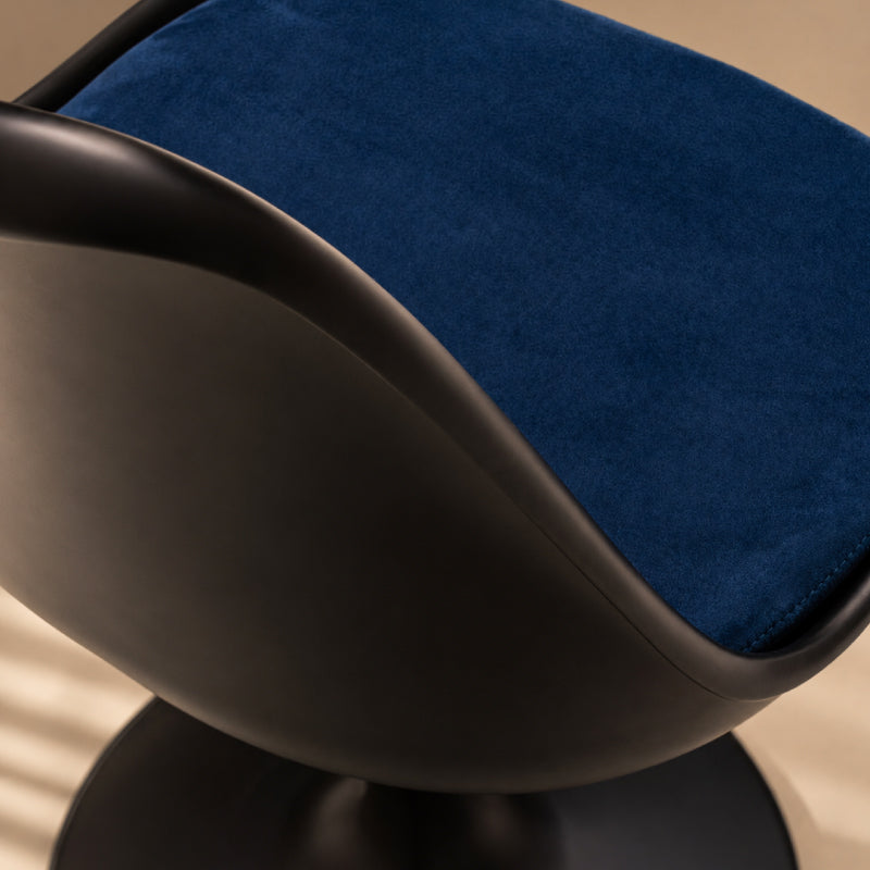 black leather swivel chair