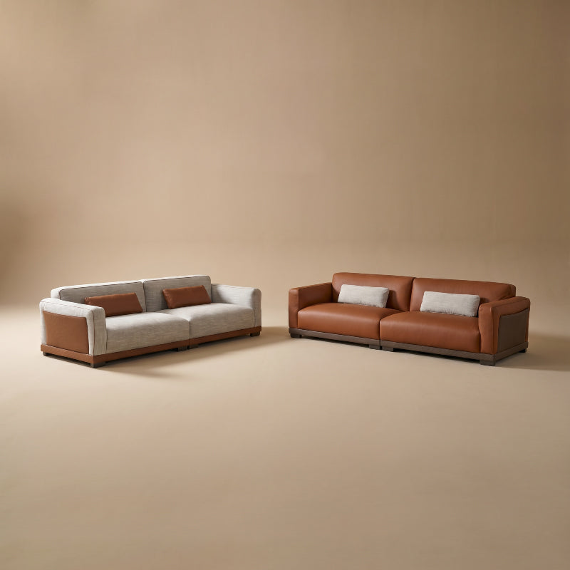 Sofa - 2 Seater Leather & Cloth