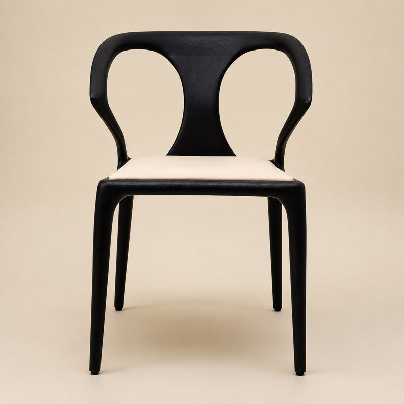 Cream seat dining chair
