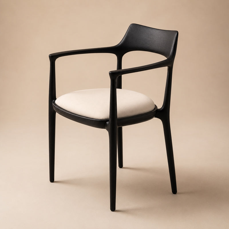 black and white dining chair