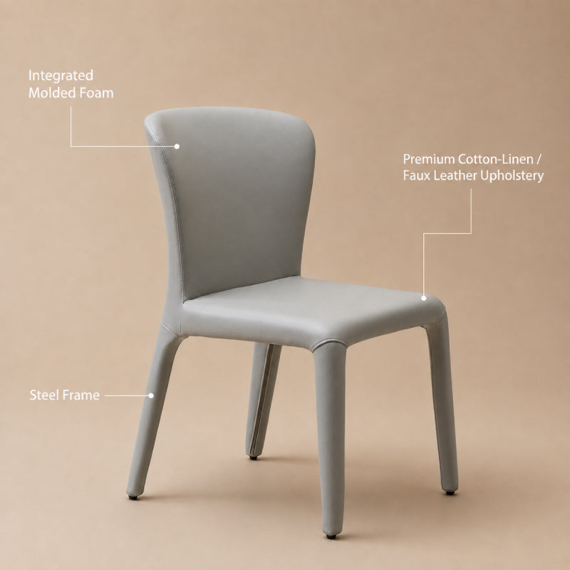 blue leather dining chair