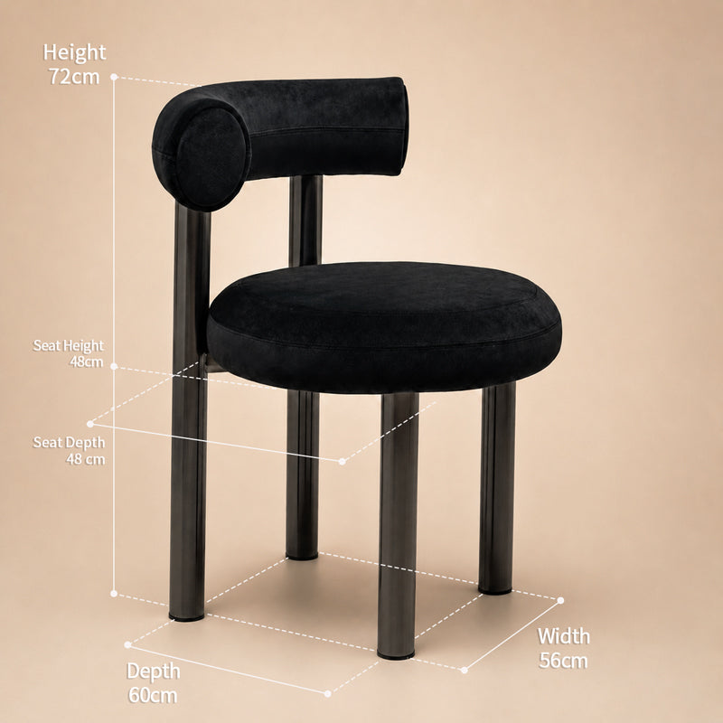 black velvet dining chair