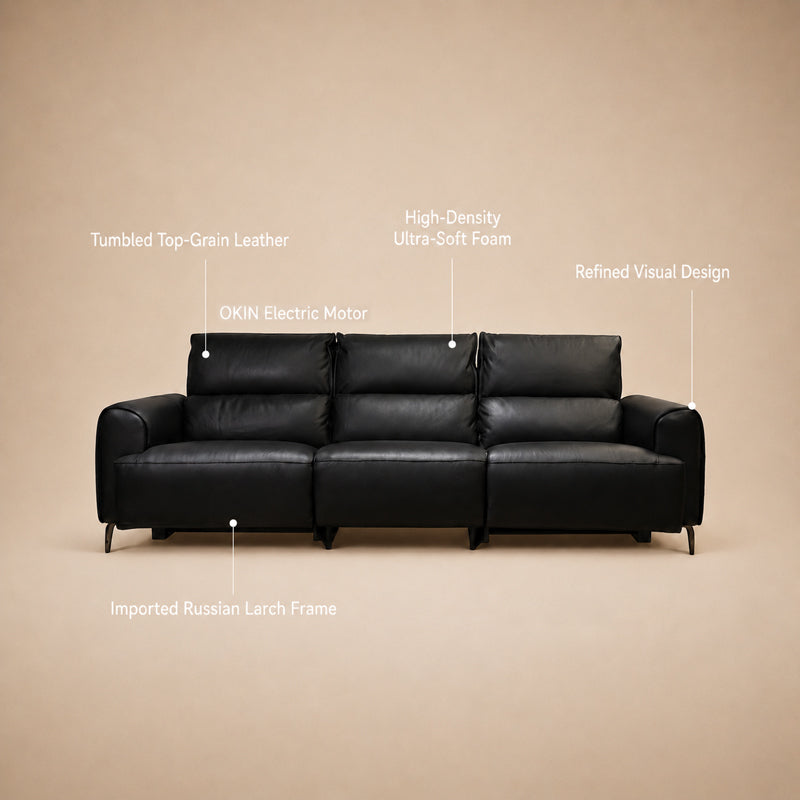 Electric Reclining Leather Sofa