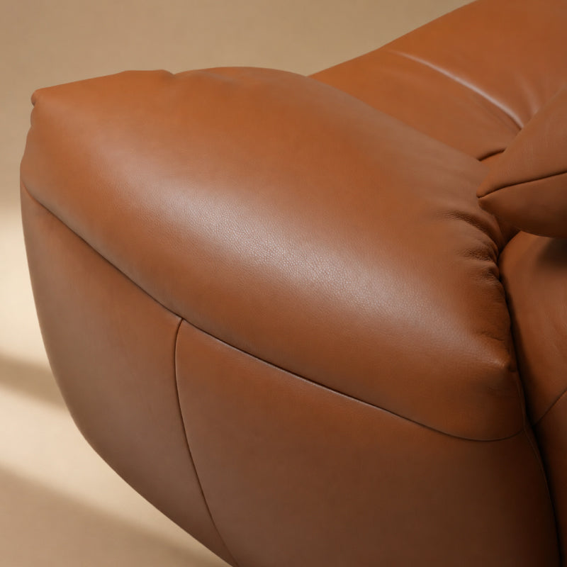 orange leather sofa