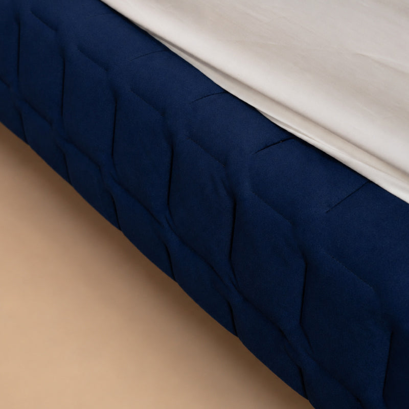 Dash Contrast-Trim Upholstered Bed Frame