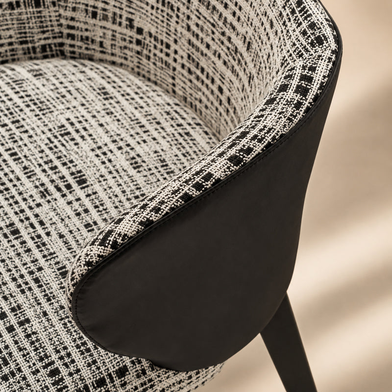 grey fabric dining chair