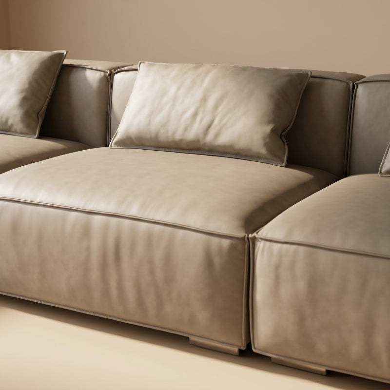3 Seater Luxury Leather Sofa – Top Grain Cow Leather & Feather Cushion