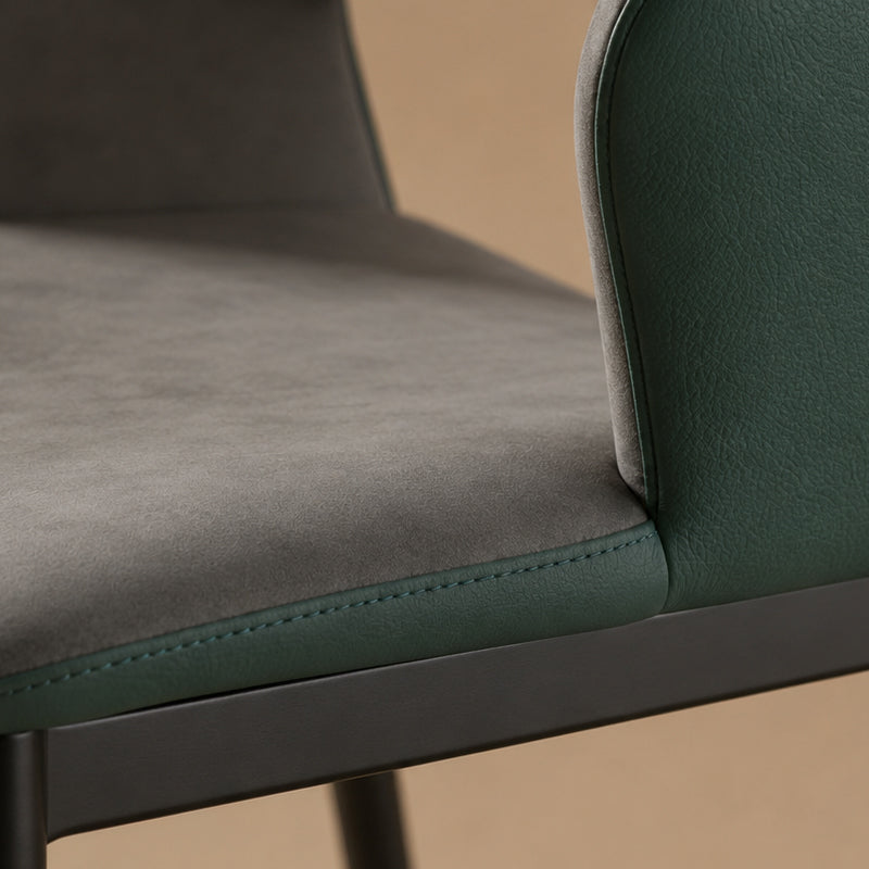grey leather dining chair