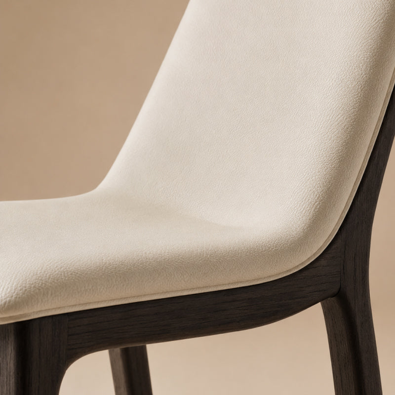 white leather dining chair